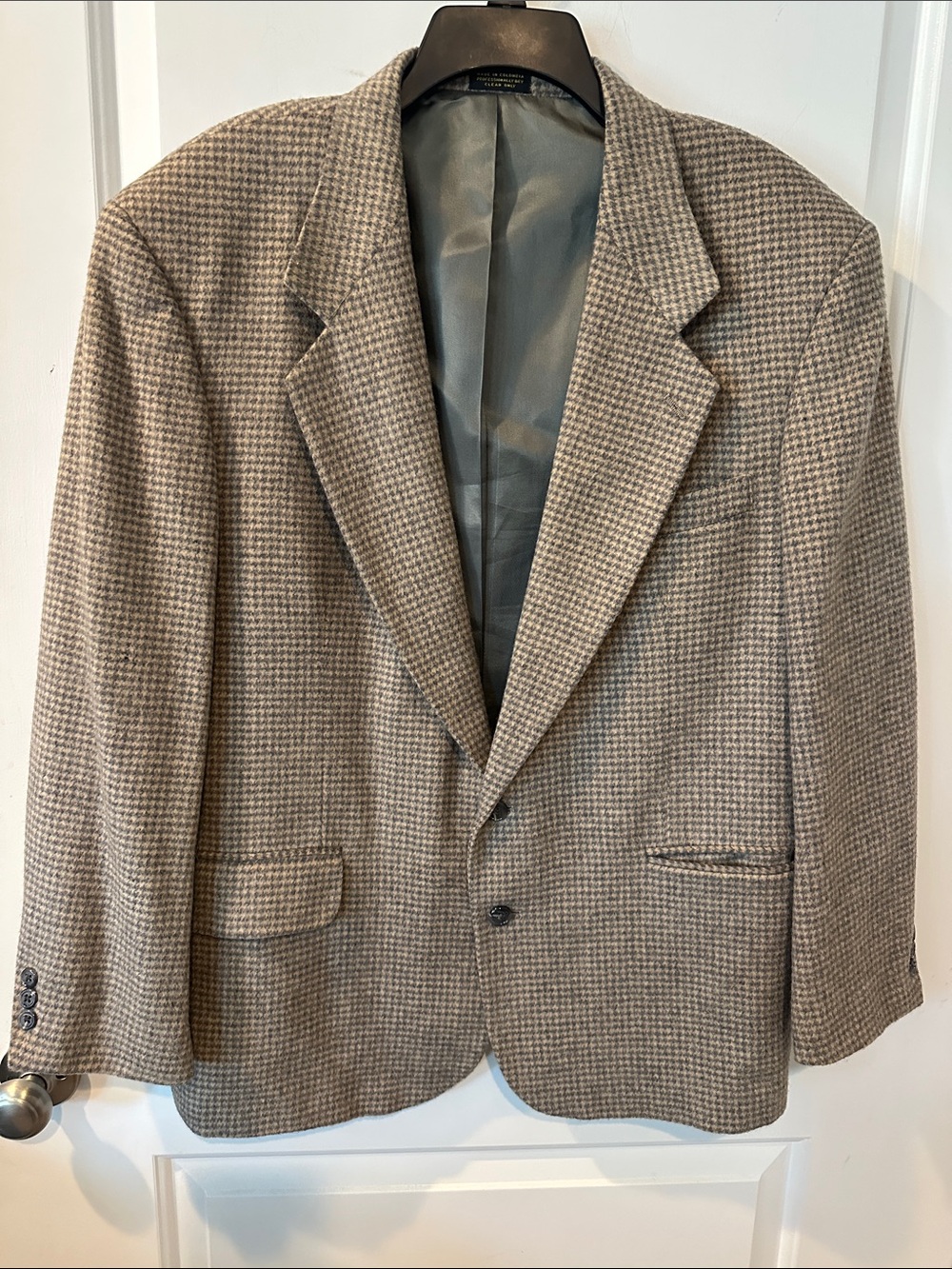 Oscar de la Renta Houndstooth Sport Coat in Brown and Gray